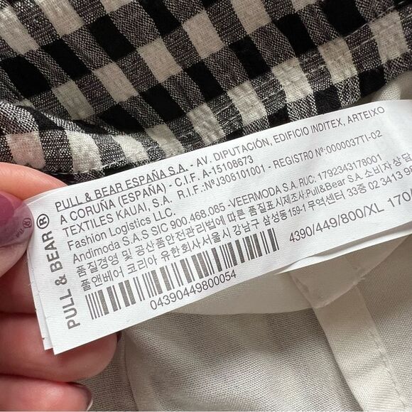 NWT Pull&Bear Black and White Gingham Strappy Mini Dress Size XL - Picture 7 of 13